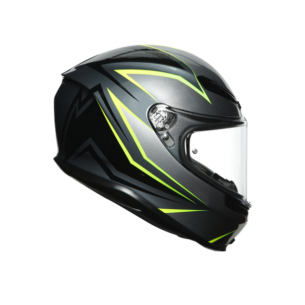 CASCO AGV K6 FLASH GREY / BLACK / LIME