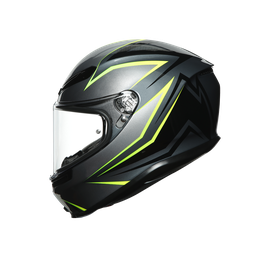 CASCO AGV K6 FLASH GREY / BLACK / LIME